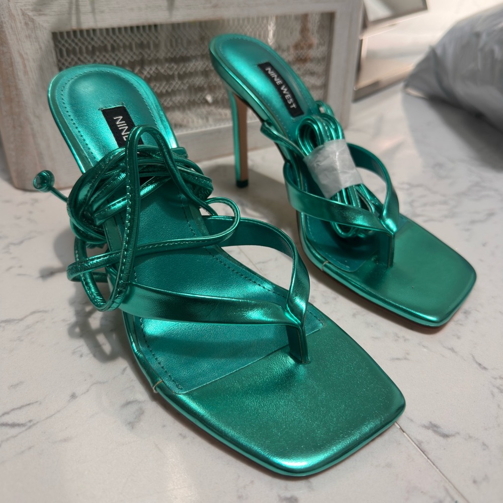 Green Strappy Heels Nine West sandal